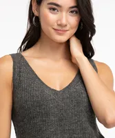 Ribbed V-Neck Sweater Tank