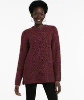 Eco-Friendly Cable Knit Tunic Sweater