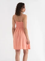 Sweetheart Linen Blend Mini Dress