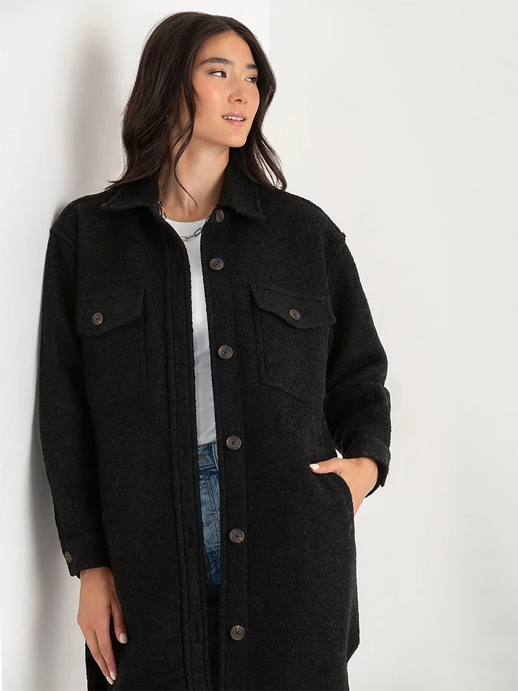 Zia Wool Blend Long Jacket