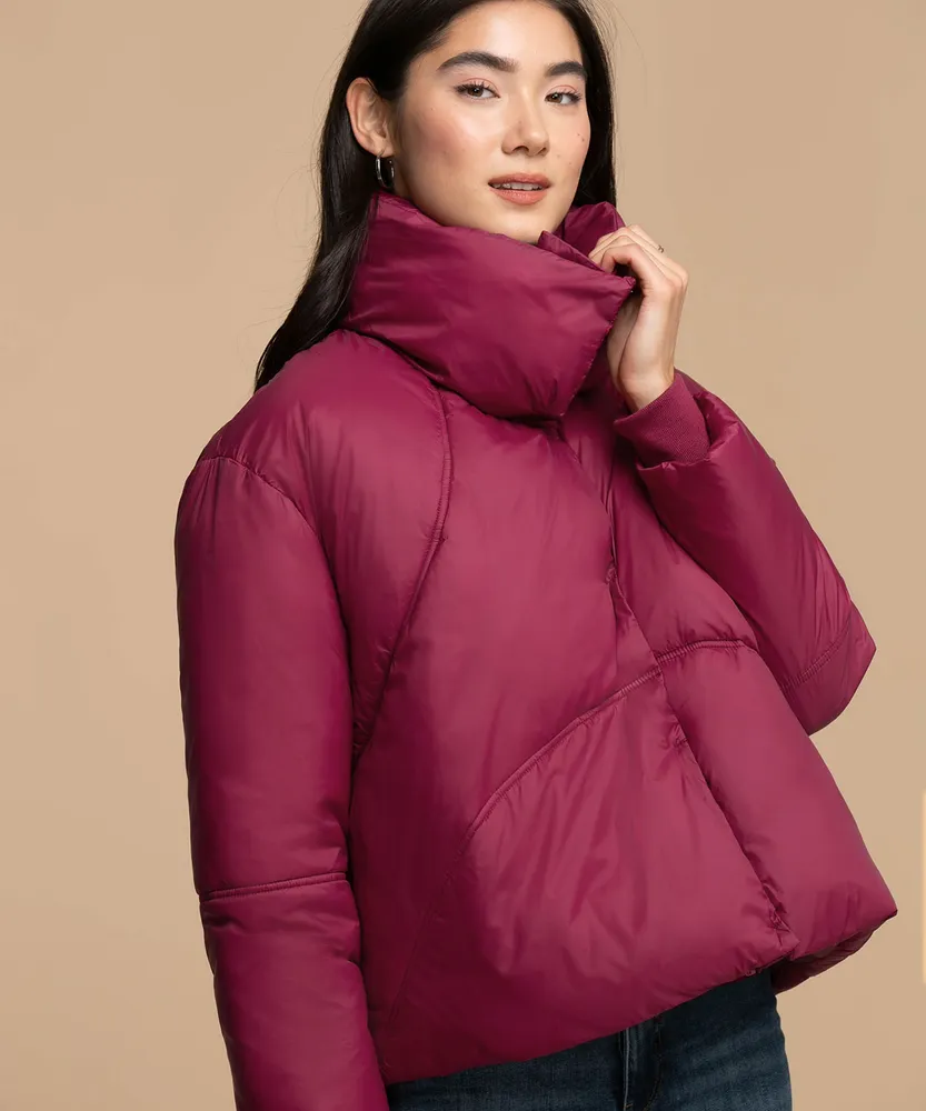 Snap Front Puffer Jacket