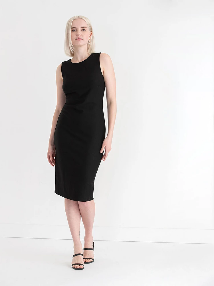 Celeste Crew Neck Pencil Dress Luxe Ponte