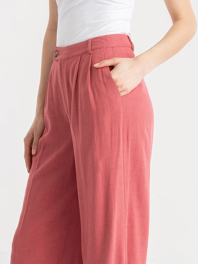 Viscose Linen Wide Leg Pant