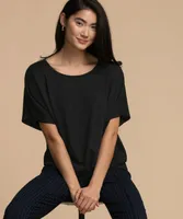 Extended Sleeve Banded Hacci Top