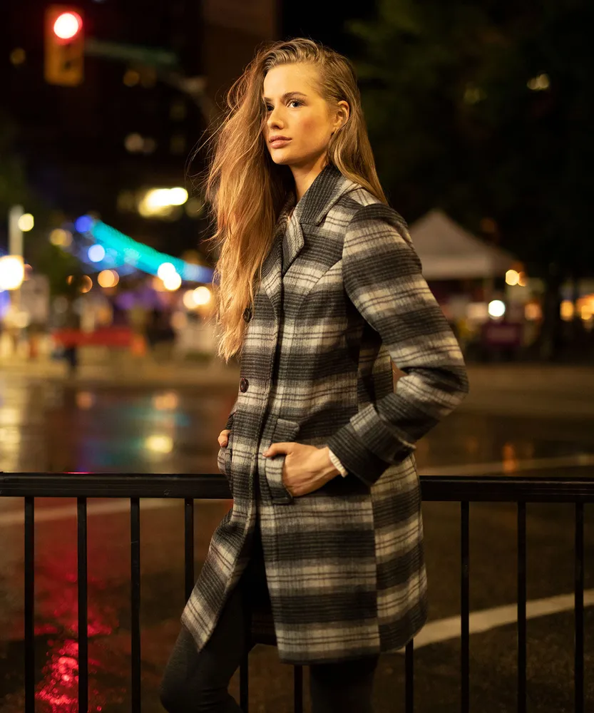 Double Breasted Wool Blend Coat