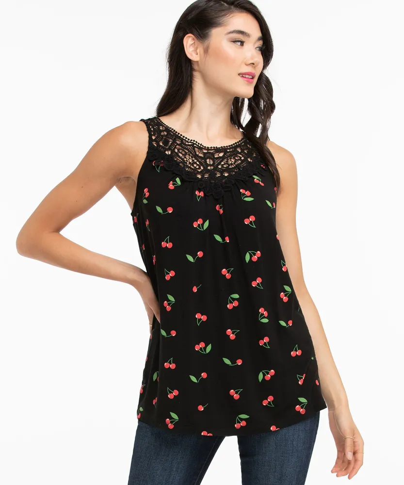 Eco-Friendly Sleeveless Crochet Trim Top