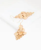 Gold Medallion Drop Earring