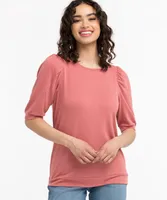 Puff Sleeve Scoop Neck Top