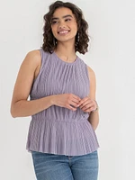 Sleeveless Pleated Top