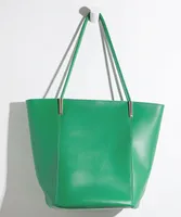 Large Green Tote Bag with Gold Accent
