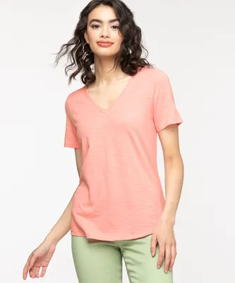 V-Neck Cotton Blend Tee