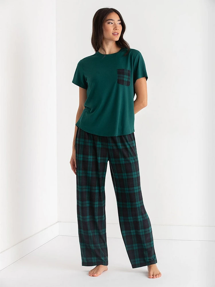 T-Shirt and Print Pants Pajama Set