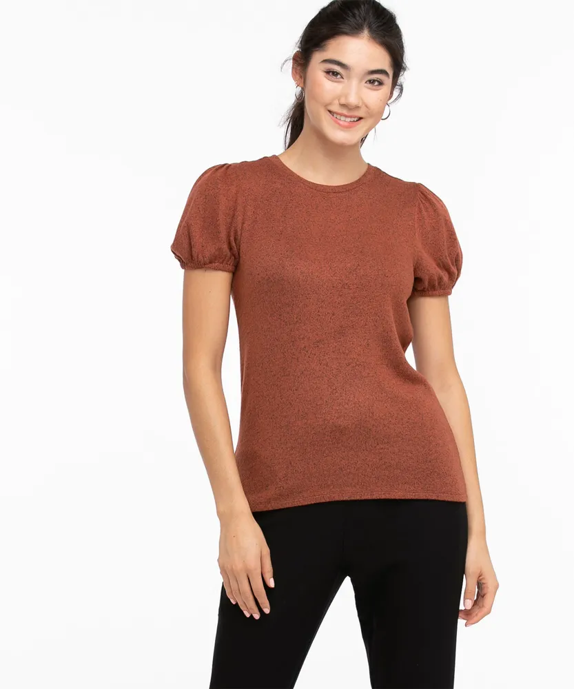 Puff Sleeve Hacci Top