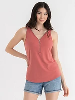 Sleeveless Zip Front Tank