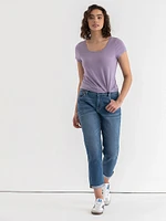 Scoop Neck Shirttail T-Shirt