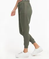 Linen Blend Drawstring Jogger