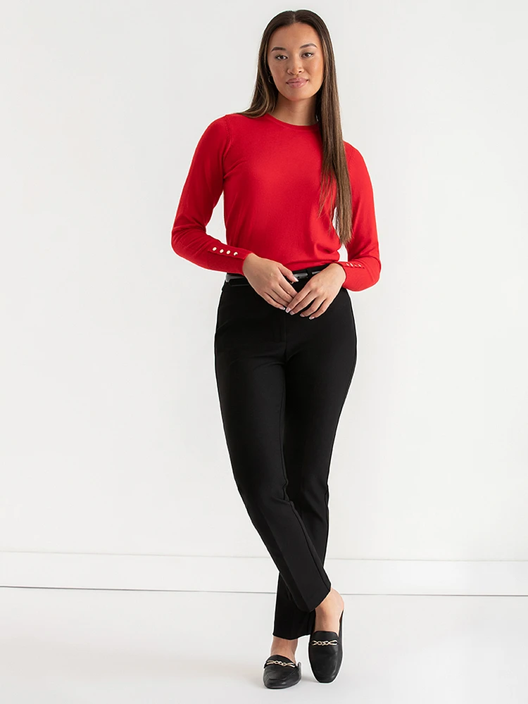 Cashmere Blend Sweater with Rivet Detail