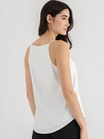 Sadie Strappy V-Neck Tank with Button