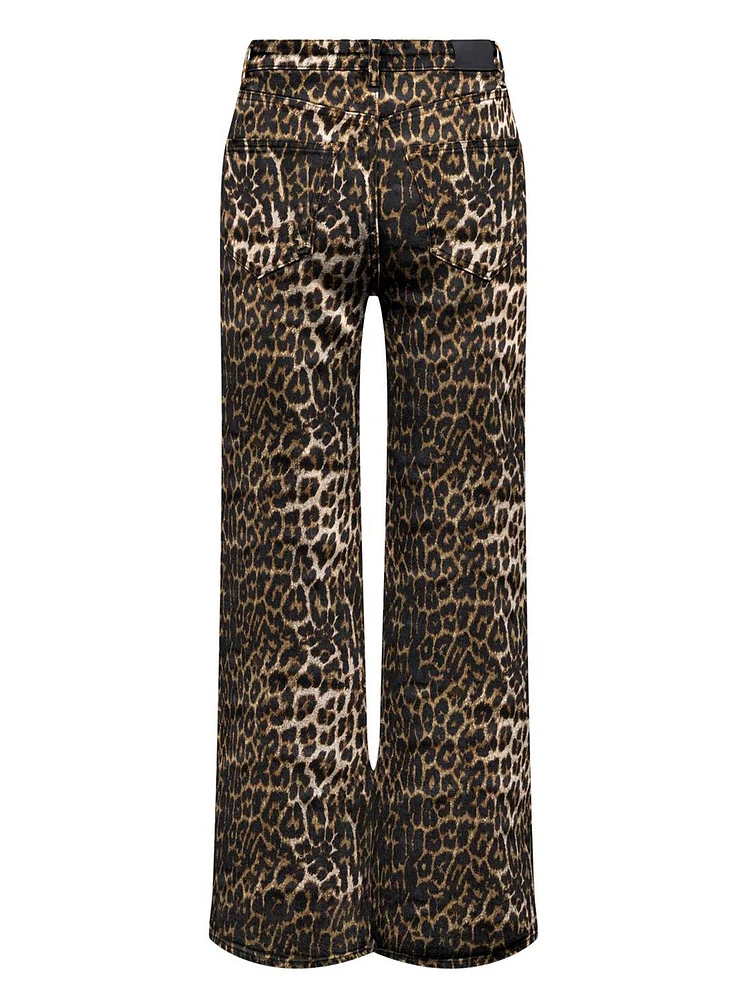 Juicy Wide Leg Leopard Jeans