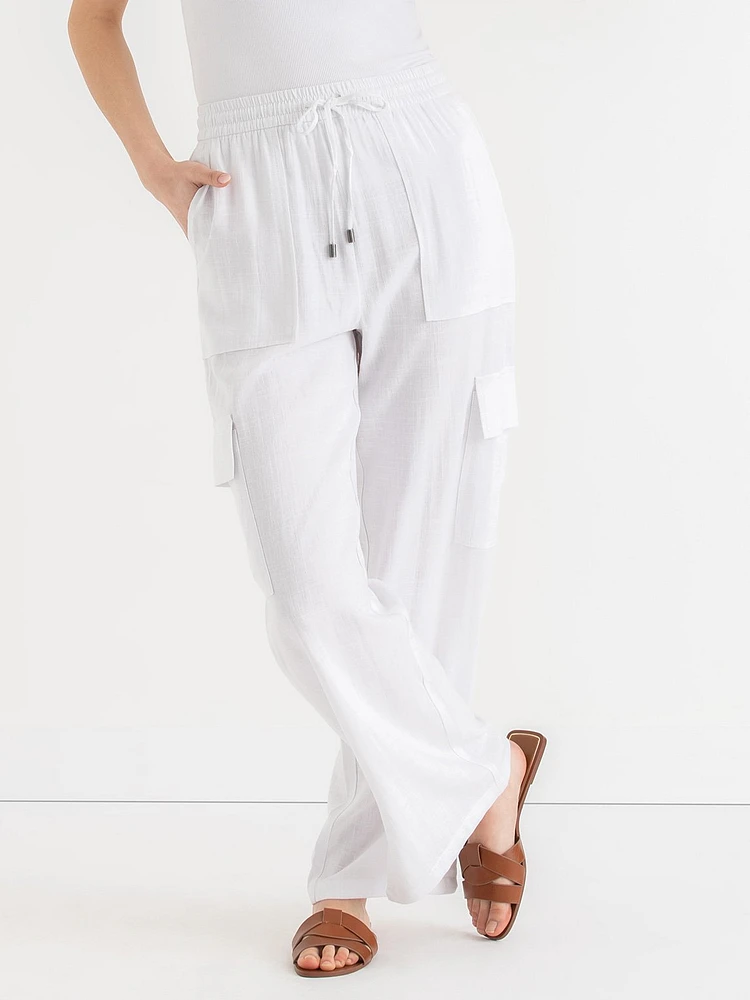 Viscose Linen Pull-On Cargo Pant