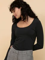 Long Sleeve Scoop Neck Top