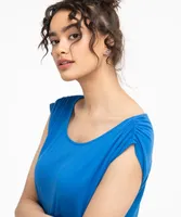 Eco-Friendly Ruched Shoulder Tee