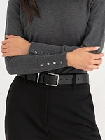 Cashmere Blend Sweater with Rivet Detail