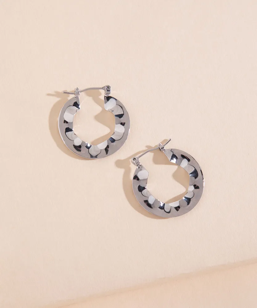 Small Molted Metal Hoop Earrings