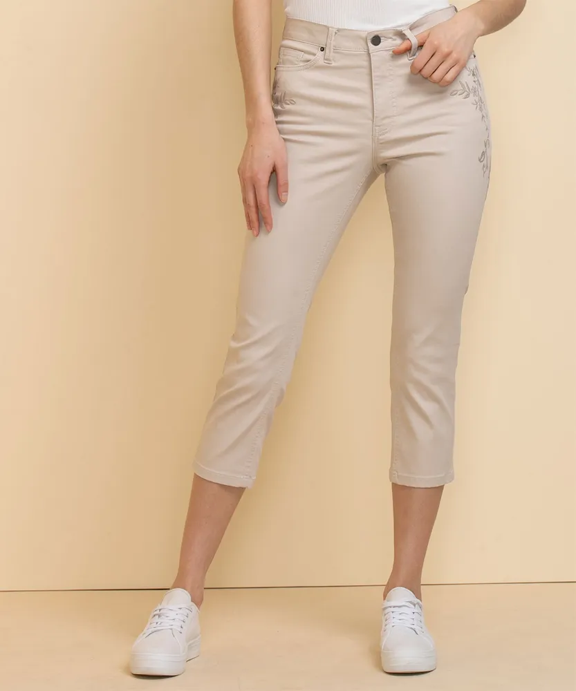 Skylar Skinny Capri with Embroidery