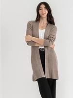 Long Sleeve Ribbed Cardigan