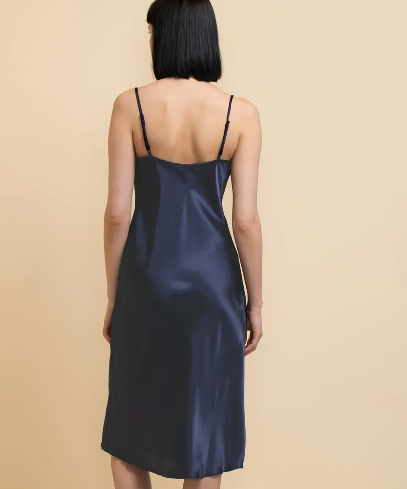 Bebe Satin Cowl Strappy Dress