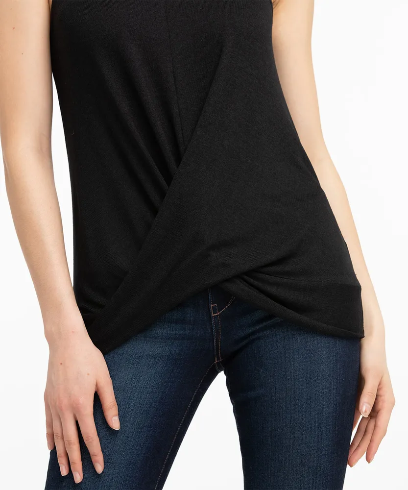 Sleeveless Twist Front Hacci Top