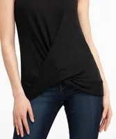 Sleeveless Twist Front Hacci Top