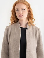 Faux Wool Long Line Jacket