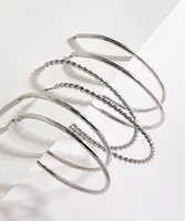 Silver Oval Hoop Earring Trio