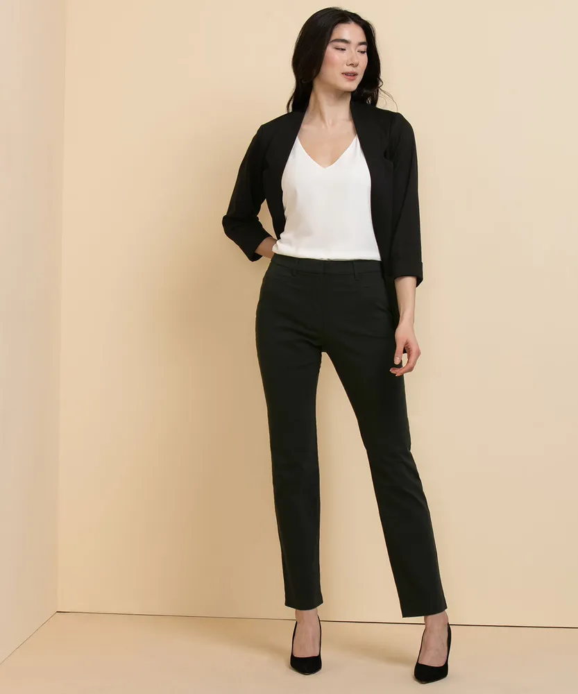 Spencer Straight Pant in Patterned Luxe Ponte