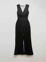 Satin Pleated Jumpsuit