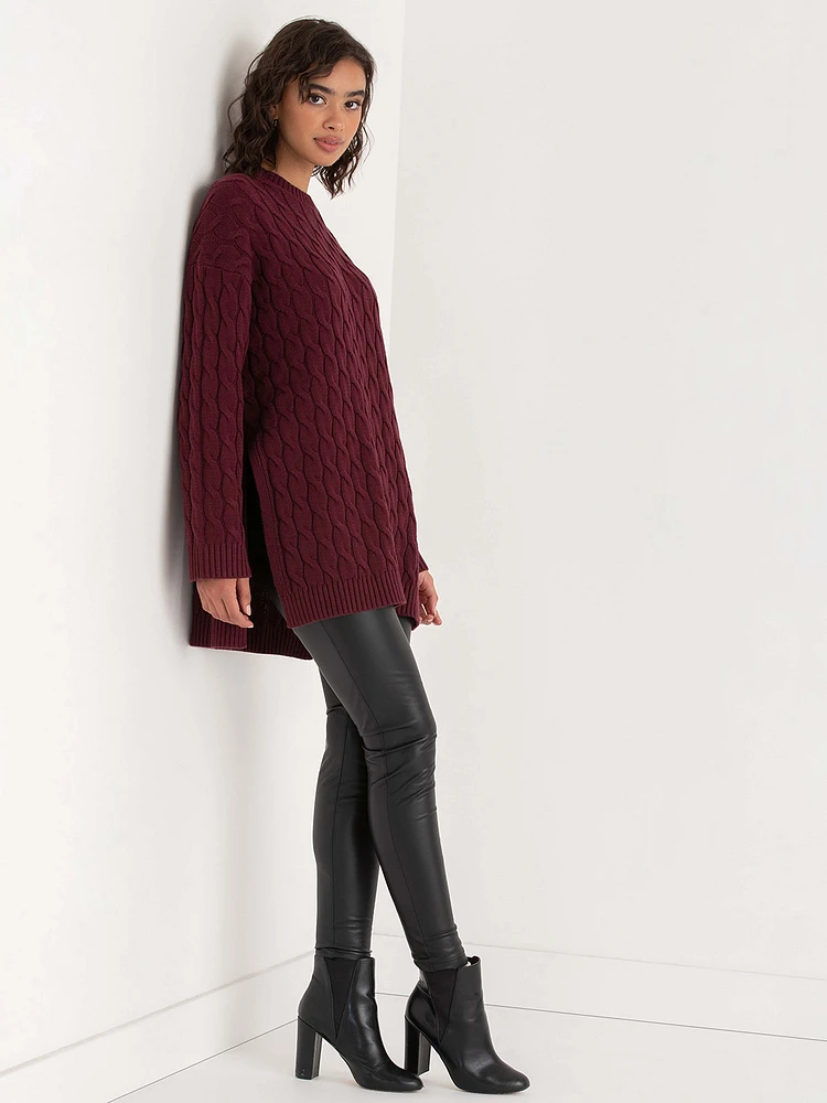 Cable Knit Tunic Sweater