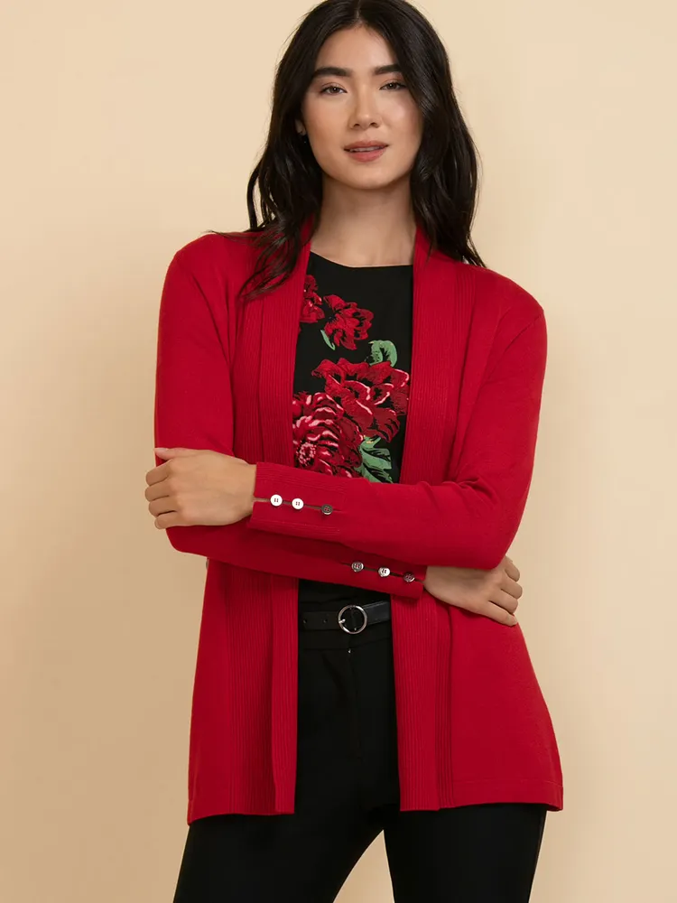 Side-Tab Button Cardigan