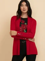 Side-Tab Button Cardigan