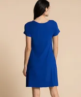 Short Sleeve Dress With Criss-Cross Neck