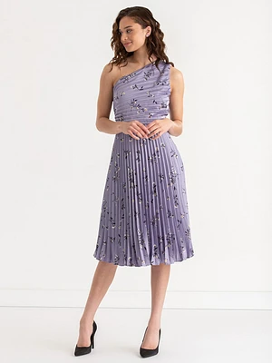 One Shoulder Pleated Dress