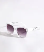 Women's Large White Round Sunglasses