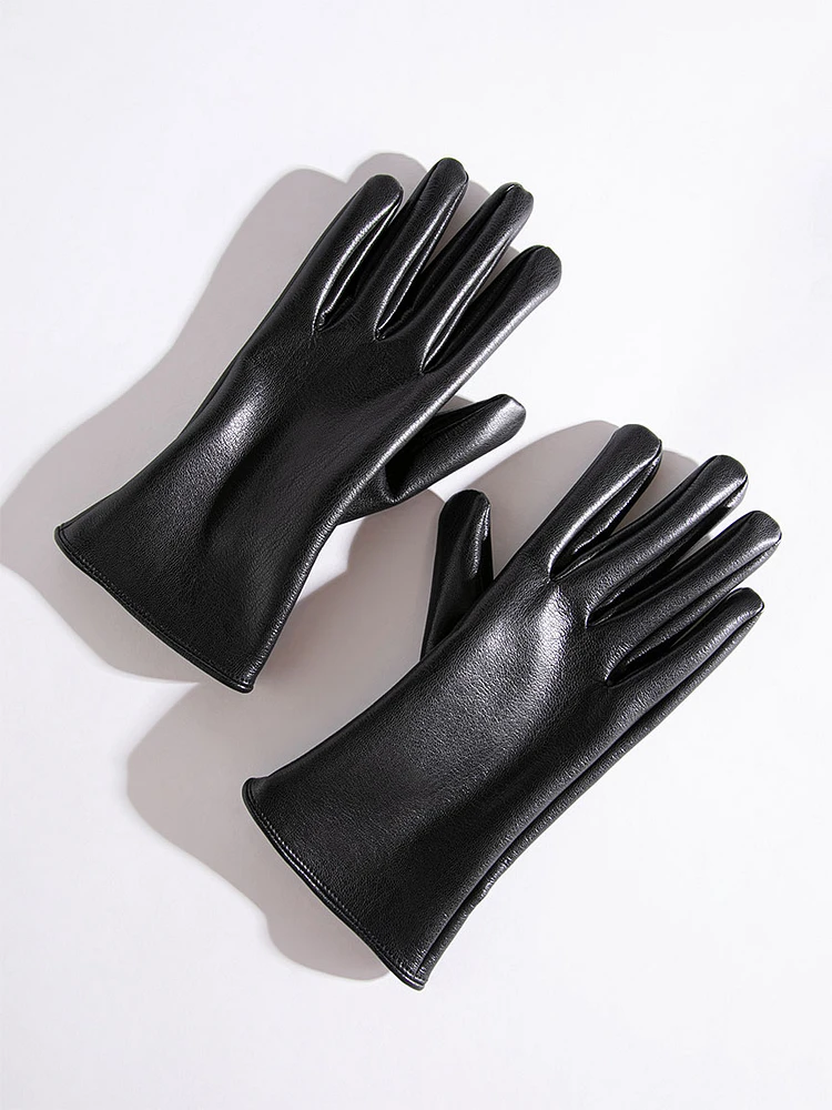 Faux Leather Gloves