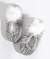 Knit Slipper with Pom