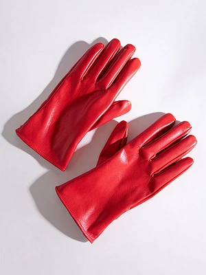 Faux Leather Gloves