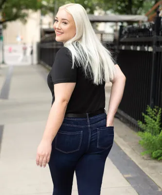 V-Neck Curved Hem Tee