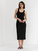 Sleeveless Rib Knit Tank Dress