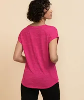 Extended V-Neck Hacci Tee
