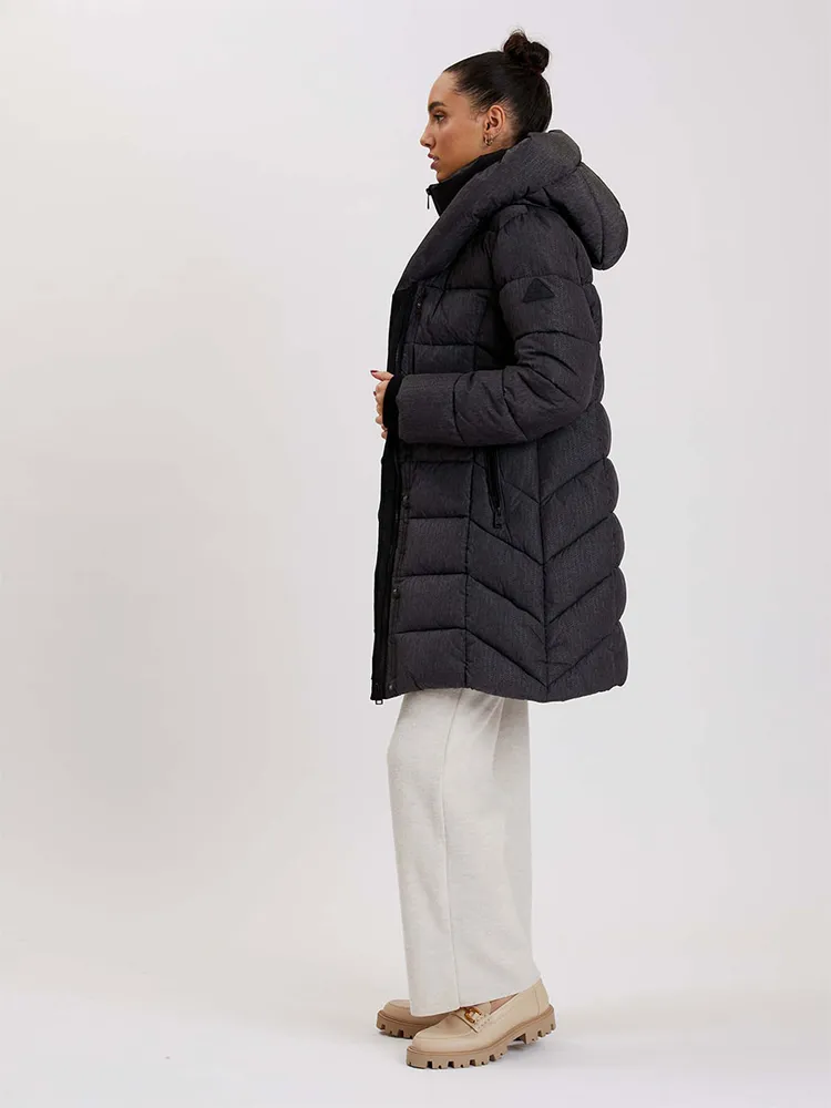 Long Printed Puffer Jacket